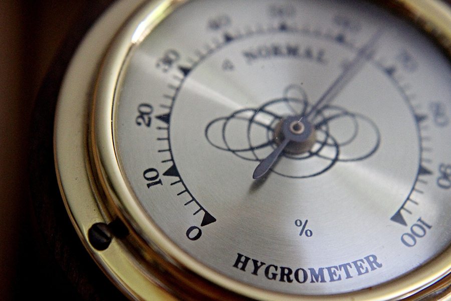 Hygrometer Indicating High Humidity